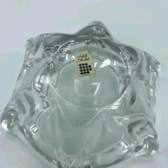 VINTAGE Cristal DAUM FRANCE CRYSTAL MODERNIST ASHTRAY CIGAR REST 5.5" DIA - Picture 3 of 6